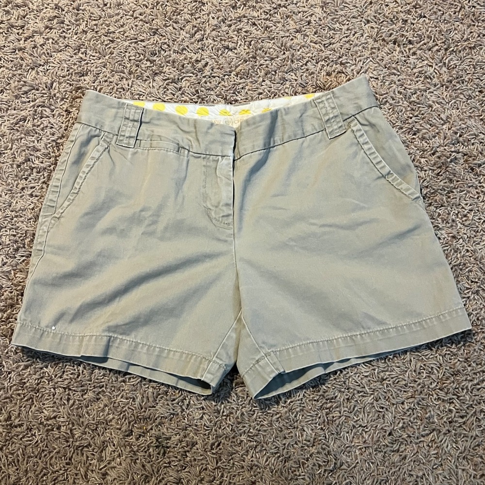 J.Crew Chino City Fit Shorts Khaki Tan Cotton Twill Size 4 Womens Classic Casual